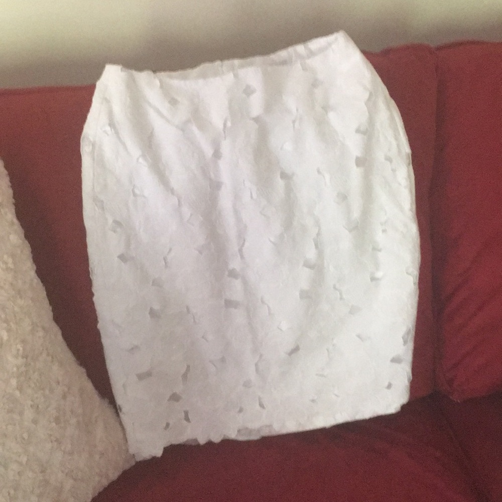 White open floral Donna Deegnan skirt